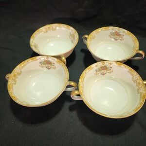 Vintage‎ Noritake Mystery Patterv Double Handle Soup Bowl